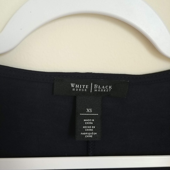 WHBM BLUE EMBELLISHED NECK BLOUSON TOP BLOUSE - Picture 4 of 7